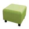Pouf carré Yola - textile enduit imprimé pomme