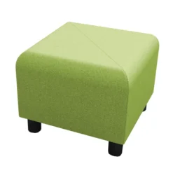 Pouf carré Yola - textile enduit imprimé pomme