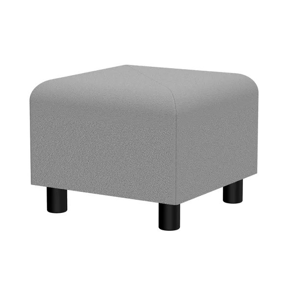 Pouf carré Yola - tissu - patins polypropylène noir