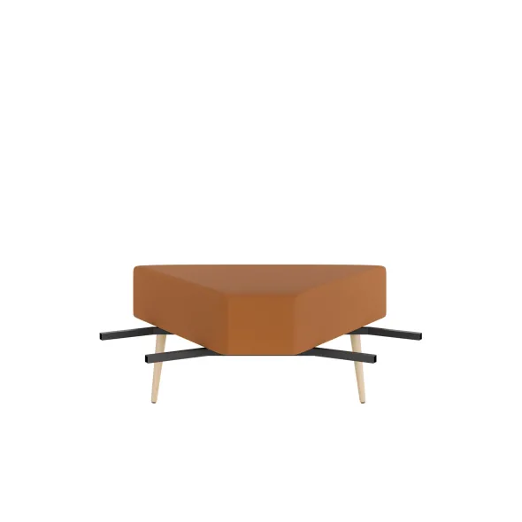 Pouf d'angle 60° Modul@ - textile enduit - pieds chêne vernis naturel