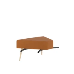Pouf d'angle 60° Modul@ - textile enduit - pieds chêne vernis naturel