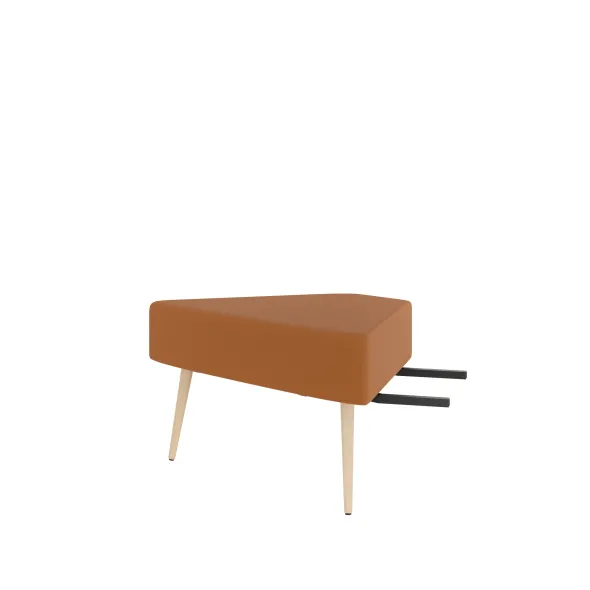 Pouf d'angle 60° Modul@ - textile enduit - pieds chêne vernis naturel