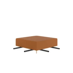 Pouf d'angle 90° Modul@ - textile enduit - pieds chêne vernis naturel