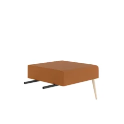 Pouf d'angle 90° Modul@ - textile enduit - pieds chêne vernis naturel