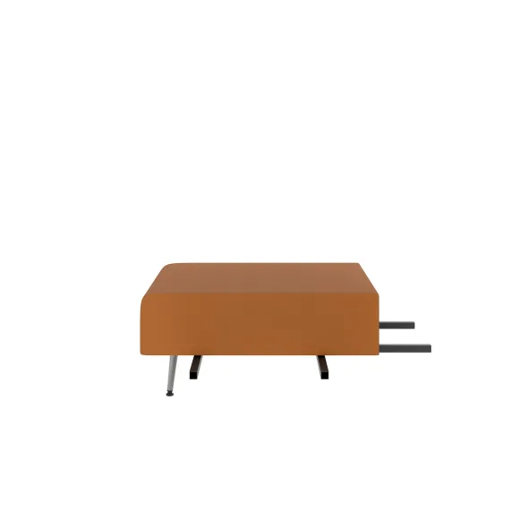 Pouf d'angle 90° Modul@ - textile enduit - pieds métal