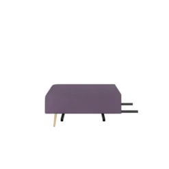 Pouf d'angle 90° Modul@ - tissu D - pieds chêne vernis naturel