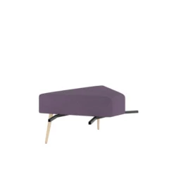 Pouf d'angle 60° Modul@ - tissu D - pieds chêne vernis naturel