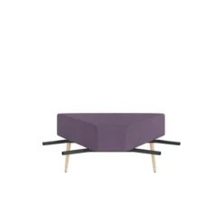 Pouf d'angle 60° Modul@ - tissu D - pieds chêne vernis naturel