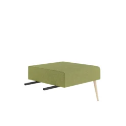 Pouf d'angle 90° Modul@ - tissu N - pieds chêne vernis naturel