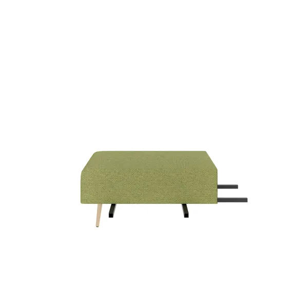 Pouf d'angle 90° Modul@ - tissu N - pieds chêne vernis naturel