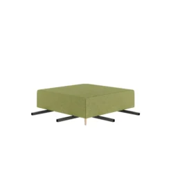 Pouf d'angle 90° Modul@ - tissu N - pieds chêne vernis naturel
