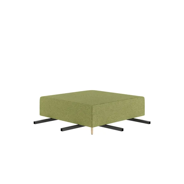 Pouf d'angle 90° Modul@ - tissu N - pieds chêne vernis naturel