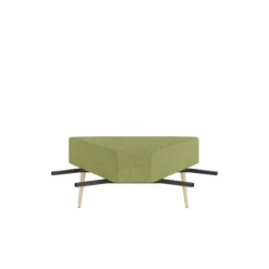 Pouf d'angle 60° Modul@ - tissu N - pieds chêne vernis naturel