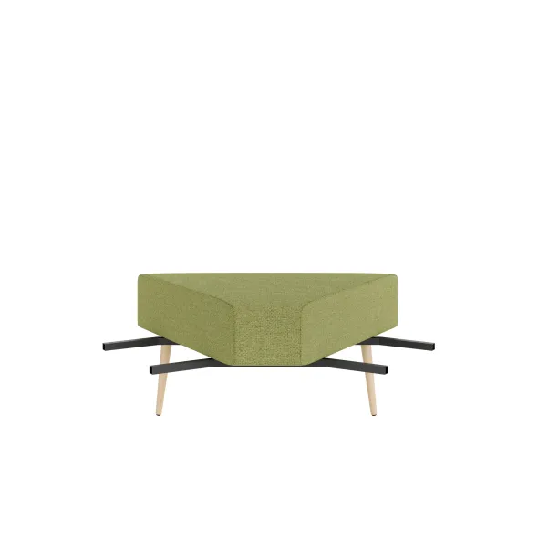 Pouf d'angle 60° Modul@ - tissu N - pieds chêne vernis naturel