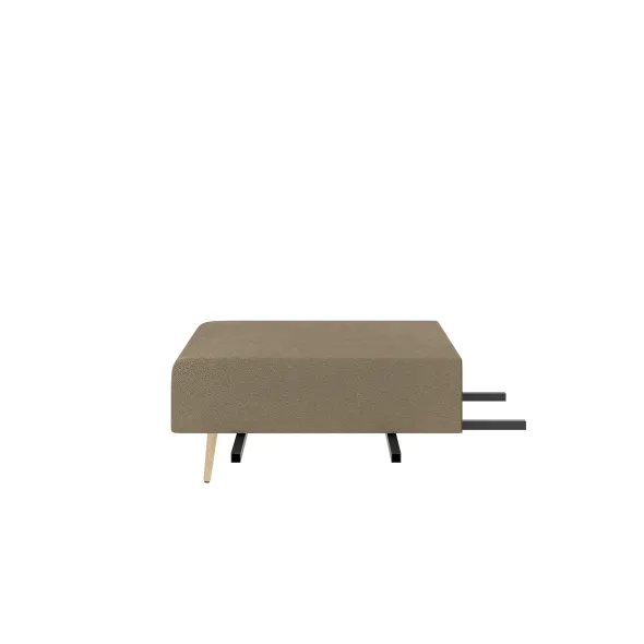 Pouf d'angle 90° Modul@ - tissu V - pieds chêne vernis naturel