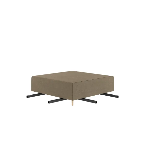 Pouf d'angle 90° Modul@ - tissu V - pieds chêne vernis naturel