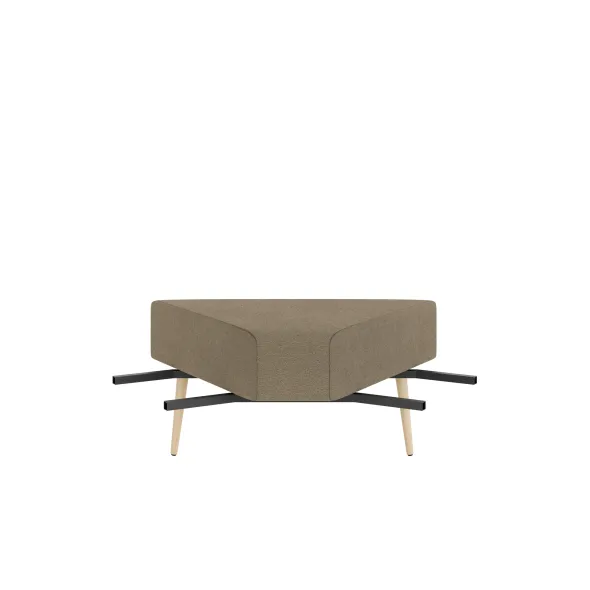 Pouf d'angle 60° Modul@ - tissu V - pieds chêne vernis naturel