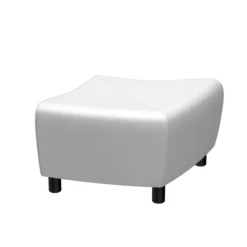 Pouf d'extrémité Yola - textile enduit grainé - patins polypropylène noir