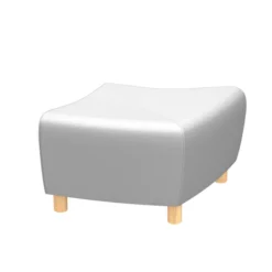 Pouf d'extrémité Yola - textile enduit grainé - patins bois