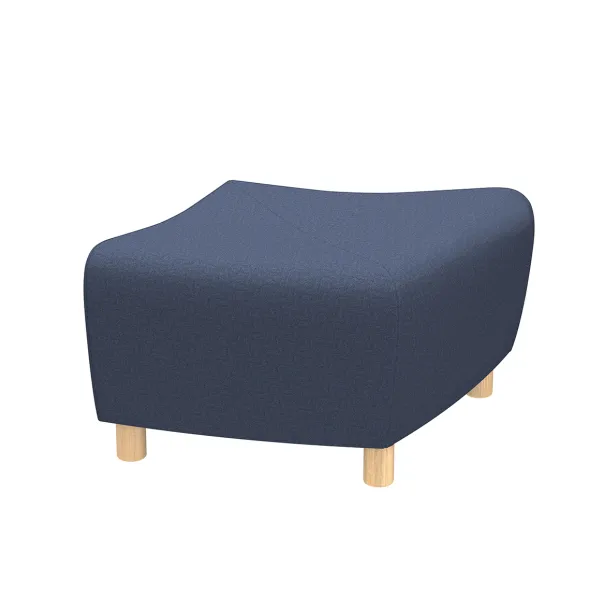 Pouf d'extrémité Yola - textile enduit imprimé - patins bois