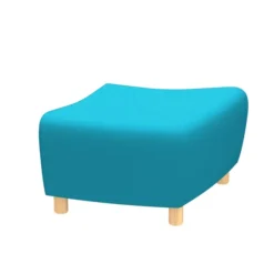 Pouf d'extrémité Yola - tissu - patins bois
