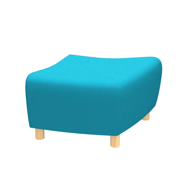 Pouf d'extrémité Yola - tissu - patins bois