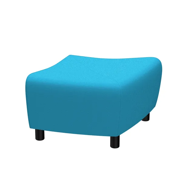 Pouf d'extrémité Yola - tissu - patins polypropylène noir