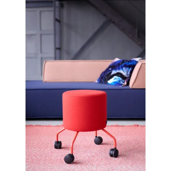 Pouf Drop - tissu - sur roulettes