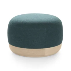 Pouf Egon - tissu - base chêne - Ø 61 cm