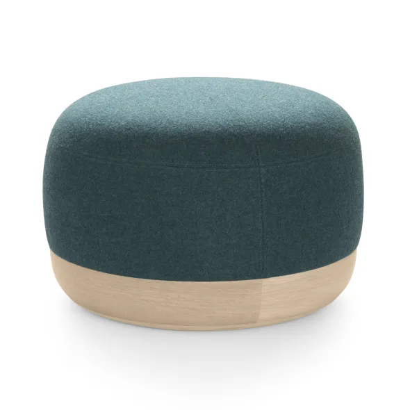 Pouf Egon - tissu - base chêne - Ø 61 cm