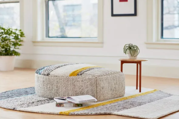 Pouf Globo - 100 x 90 cm - 100 % laine
