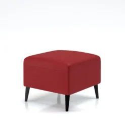 Pouf Karnak - cuir piétement bois