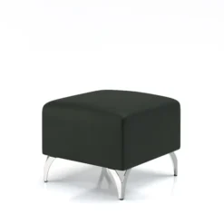 Pouf Karnak - cuir piétement chrome