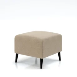 Pouf Karnak - microfibre piétement bois