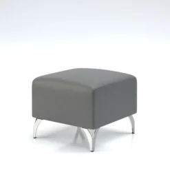 Pouf Karnak - textile enduit grainé - piétement chrome