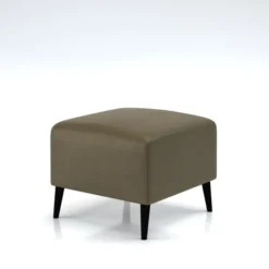 Pouf Karnak - textile enduit grainé - piétement bois