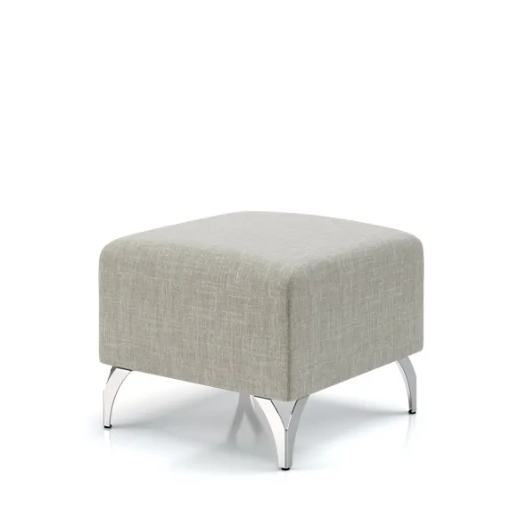 Pouf Karnak - tissu Barein piétement chrome