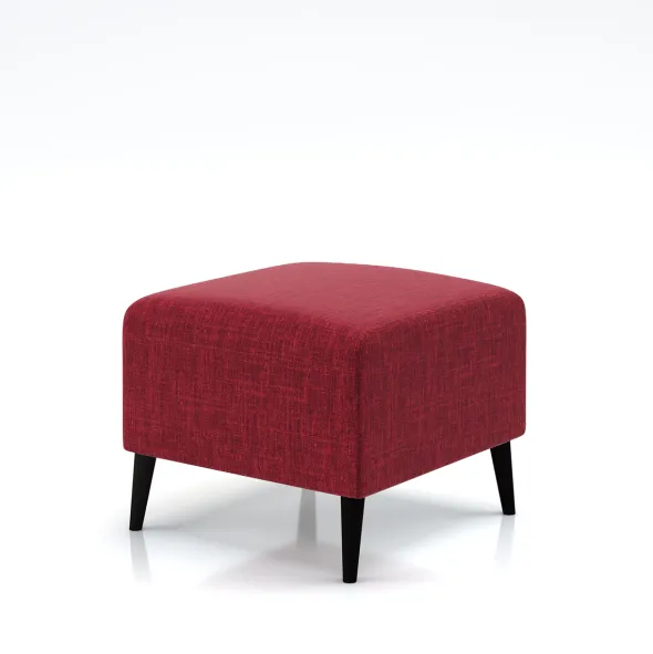 Pouf Karnak - tissu Barein piétement bois