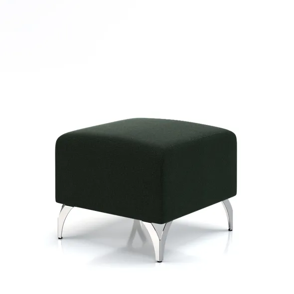 Pouf Karnak - tissu Blake piétement chrome