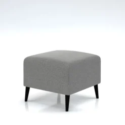 Pouf Karnak - tissu Blake piétement bois