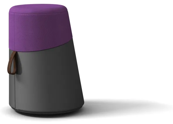 Pouf Kulbu - corps polyéthylène - assise tapissé tissu X