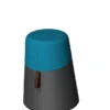 Pouf Kulbu polyéthylène avec assise tapissée textile enduit lisse