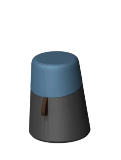 Pouf Kulbu polyéthylène avec assise tapissée textile enduit grainé
