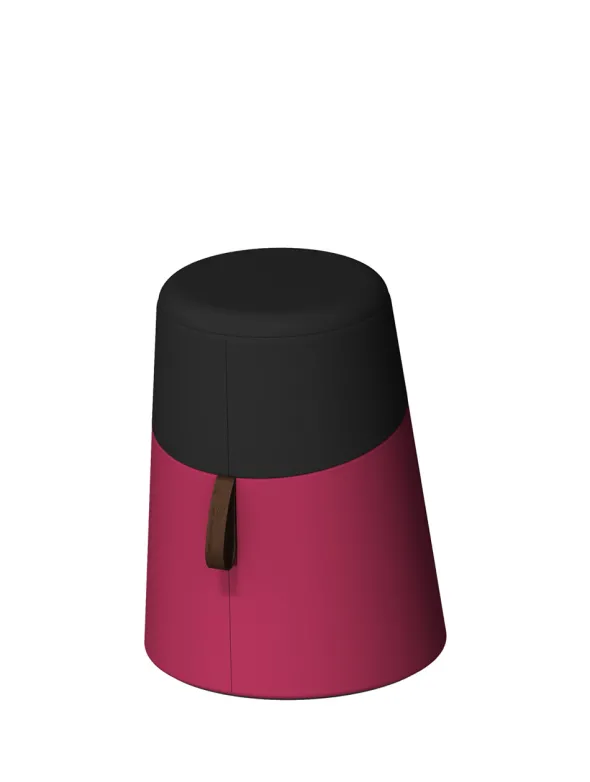 Pouf Kulbu tout tapissé textile enduit lisse