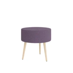 Pouf Modul@ Ø 45 x h. 45 cm - tissu D - pieds chêne vernis naturel