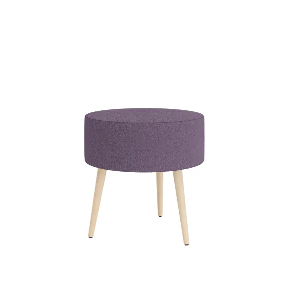 Pouf Modul@ Ø 45 x h. 45 cm - tissu D - pieds chêne vernis naturel