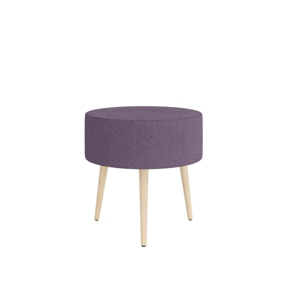 Pouf Modul@ Ø 45 x h. 45 cm - tissu D - pieds chêne vernis naturel