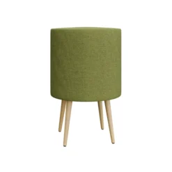 Pouf Modul@ Ø 45 x h. 69 cm - tissu N - pieds chêne vernis naturel