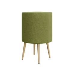 Pouf Modul@ Ø 45 x h. 69 cm - tissu N - pieds chêne vernis naturel