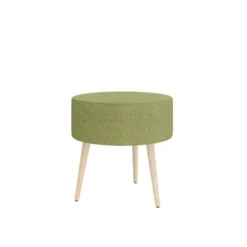 Pouf Modul@ Ø 45 x h. 45 cm - tissu N - pieds chêne vernis naturel
